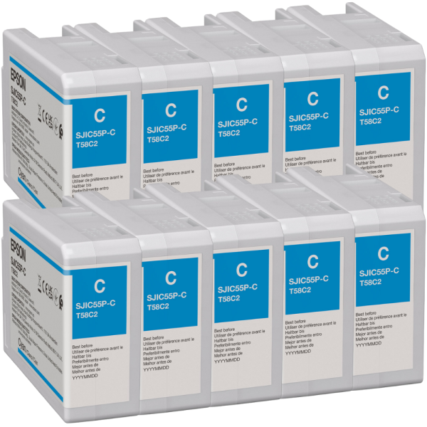 Epson D6000/D6500 Tintenkartuschen Cyan 10er Set